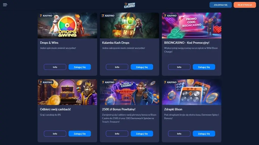 Bison Casino Zrzut ekranu 2