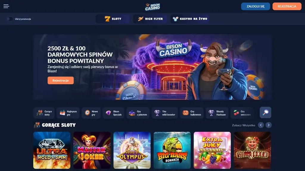 Bison Casino Zrzut ekranu 1